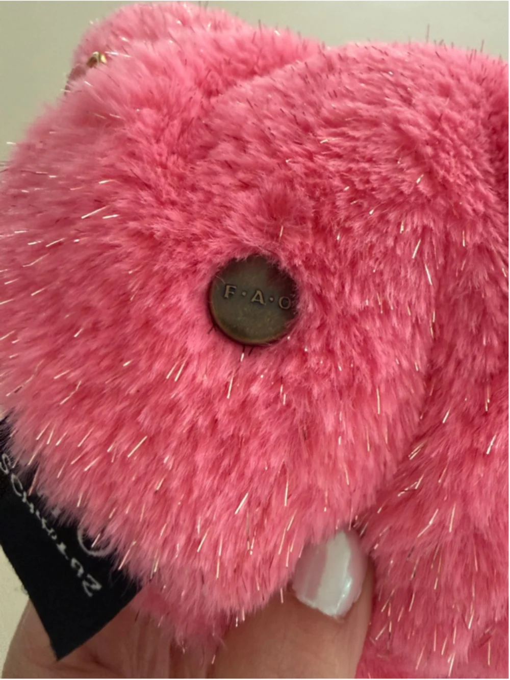 Girls FAO Schwarz Pink Teddy Bear Crossbody Bag One Size